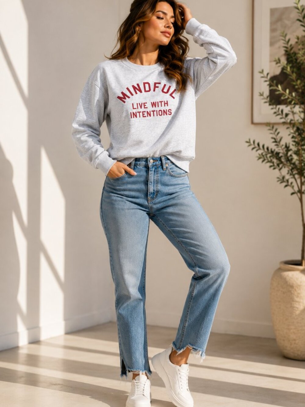 NWT Buffalo David Bitton Mindful Live With Intentions Fleece Sweatshirt Gray Sma - Picture 1 of 5
